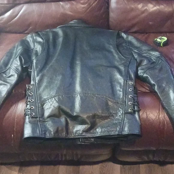 Men's Black Leather Performance Jacket - Picture 5 of 5